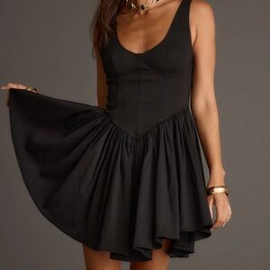 Kit Black Drop Waist Mini Dress